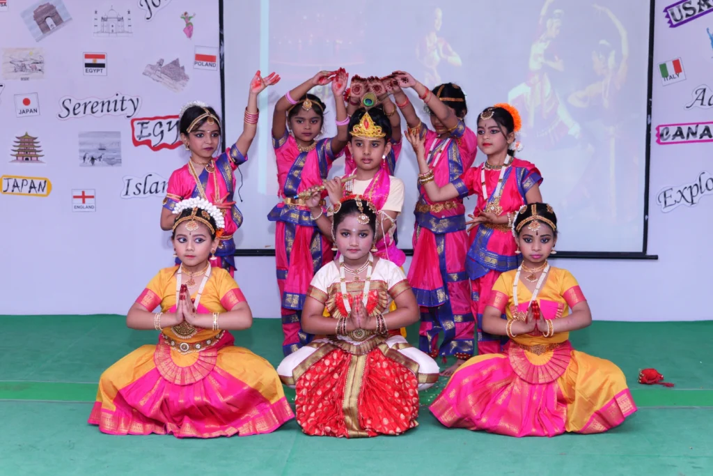 Montessori students performing during Around the World 2025 at BRS Global School, one of the best schools in Sarjapur Road and a leading CBSE school in Bangalore.