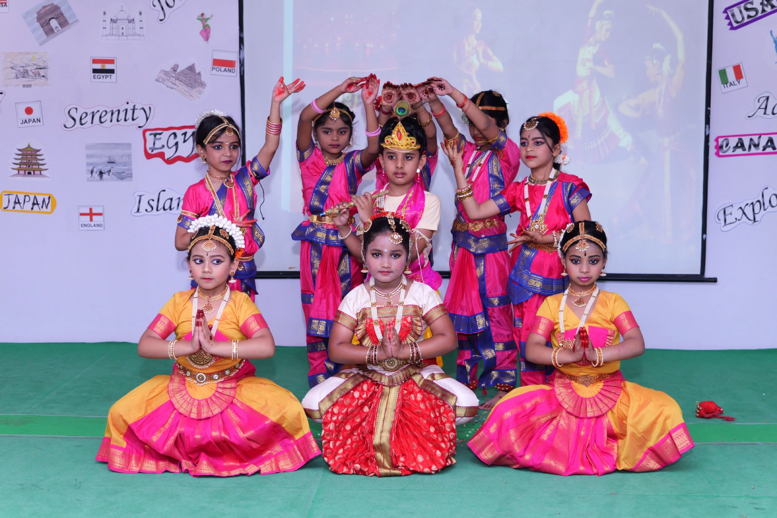 Montessori students performing during Around the World 2025 at BRS Global School, one of the best schools in Sarjapur Road and a leading CBSE school in Bangalore.