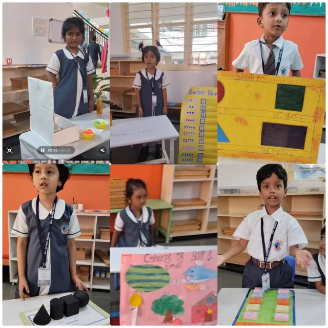 Montessori students presenting innovative science models at BRS Global School, one of the leading CBSE schools in Sarjapur Road.