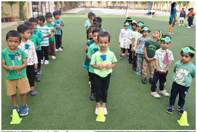 Students participating in the World Environment Day Special Assembly at one of the best-cbse-schools-in-sarjapur-road.