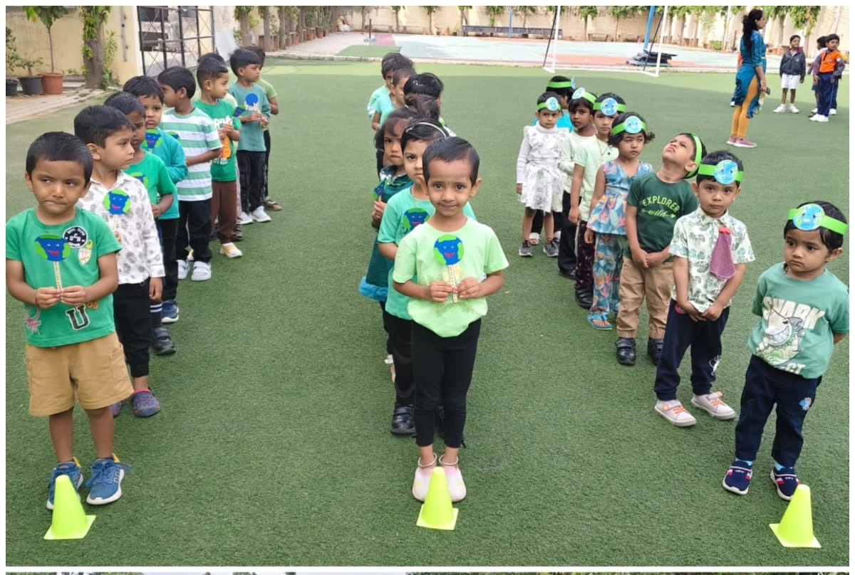 Students participating in the World Environment Day Special Assembly at one of the best-cbse-schools-in-sarjapur-road.