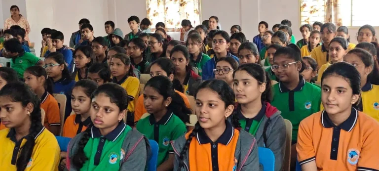 Students attending the AI and Its Importance session at BRS Global School, one of the CBSE schools in Sarjapur Road, building digital literacy and future-ready skills.