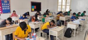Students participating in the Poster Making Competition at BRS Global School, one of the best CBSE schools in Sarjapur Road, Bangalore.
