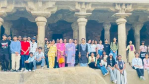 Students from BRS Global School, one of the CBSE schools in Sarjapur Road, visiting the Shore Temple in Mahabalipuram during an educational excursion.