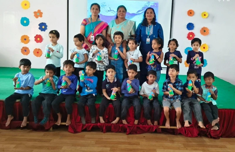 Children celebrating Aqua Day at a CBSE school in Sarjapur Road