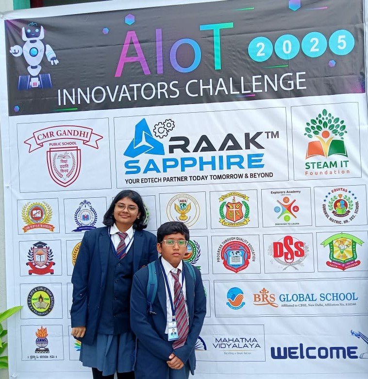 BRS Global School Sarjapur Road students presenting their AIoT robotics project