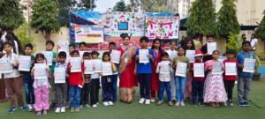 BRS Global School Sarjapur Road students presenting their AIoT robotics project
