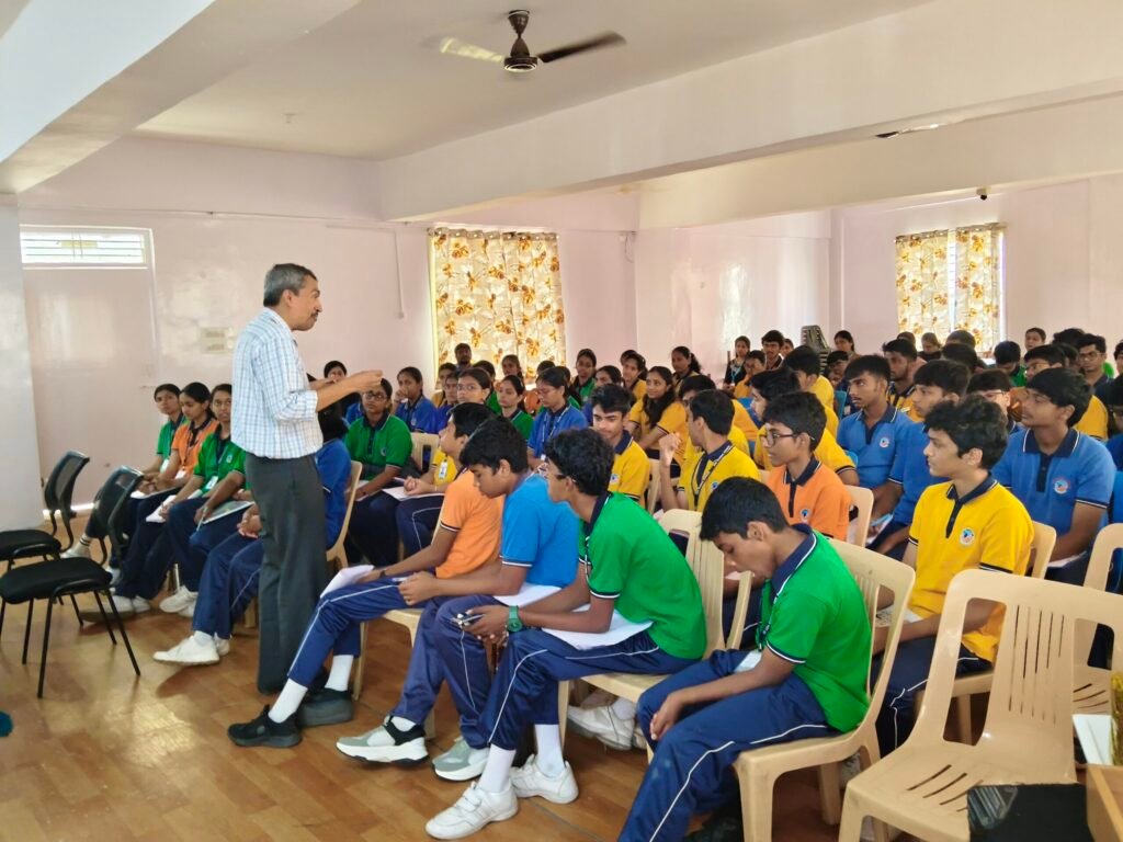 Students of Grades 9 to 12 participating in a Physics Workshop at BRS Global School Sarjapur Road