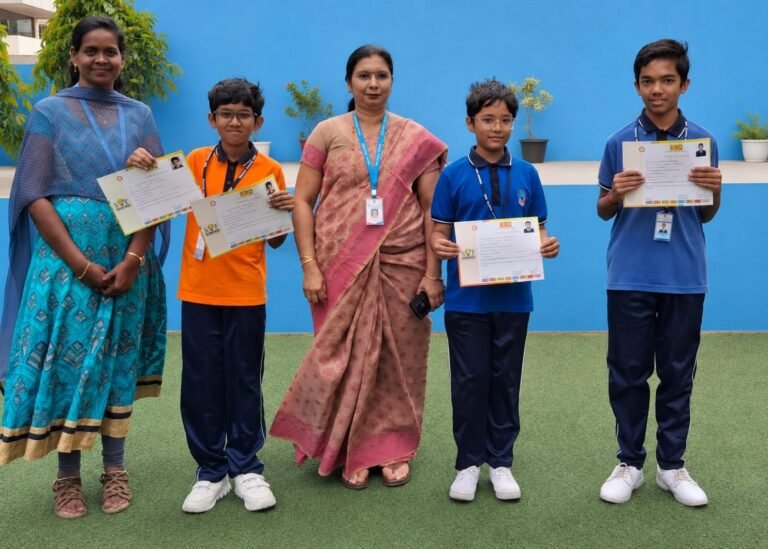 Students participating in Friendship Day activities at BRS Global School, Sarjapur Road