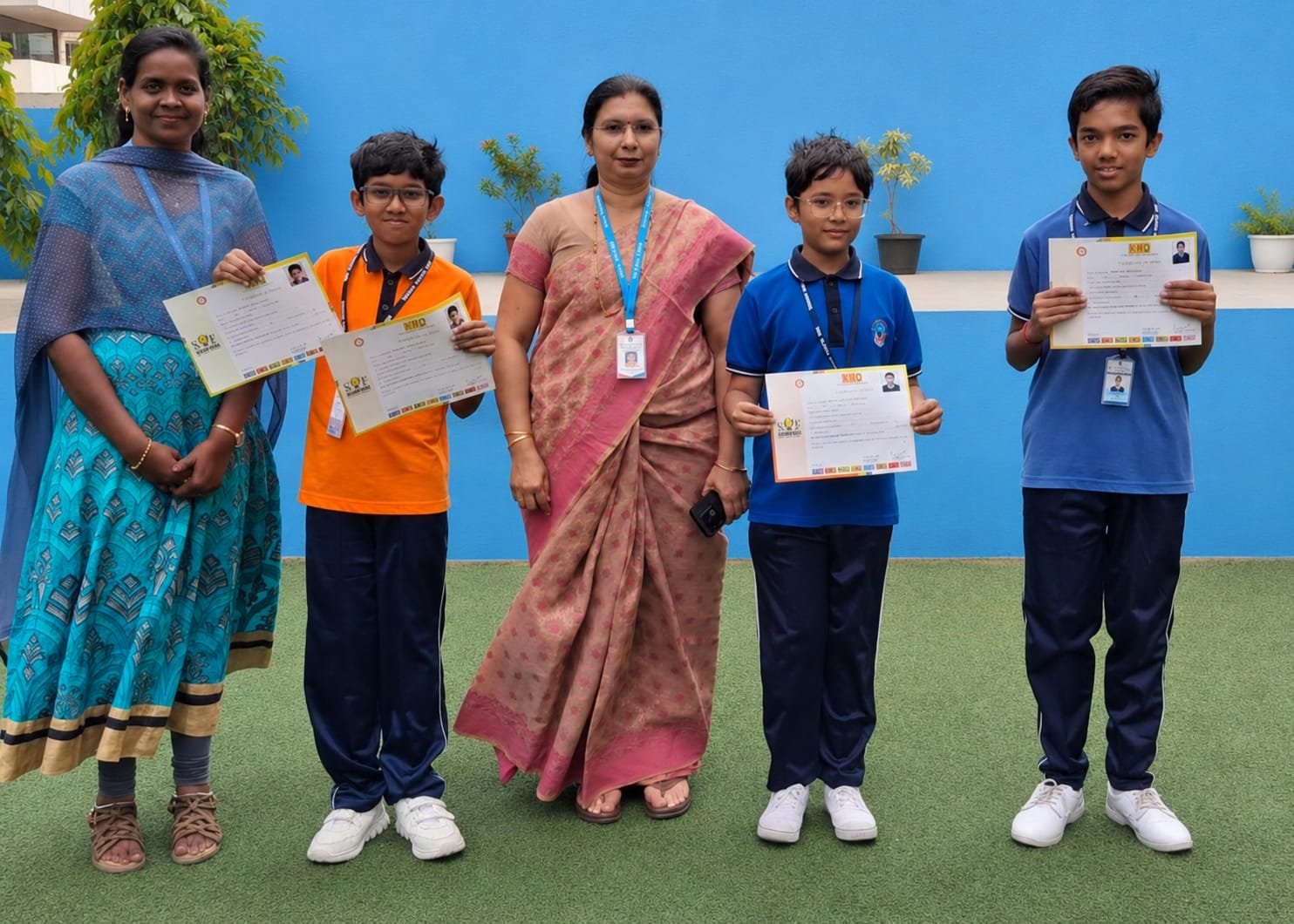Students participating in Friendship Day activities at BRS Global School, Sarjapur Road