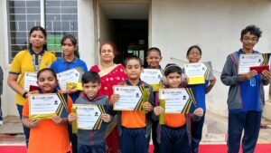 BRS Global School students celebrating academic merit and full attendance – best CBSE schools in Sarjapur Road