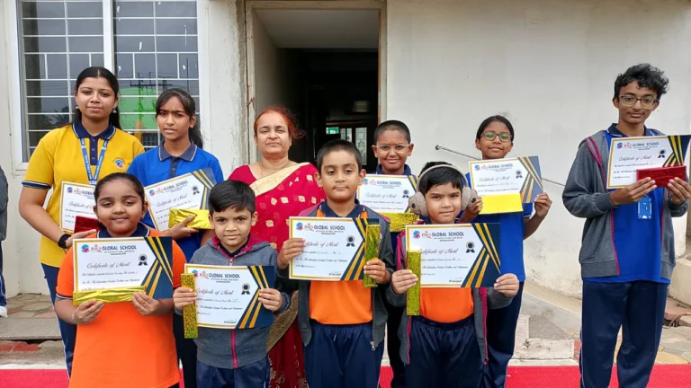 BRS Global School students celebrating academic merit and full attendance – best CBSE schools in Sarjapur Road