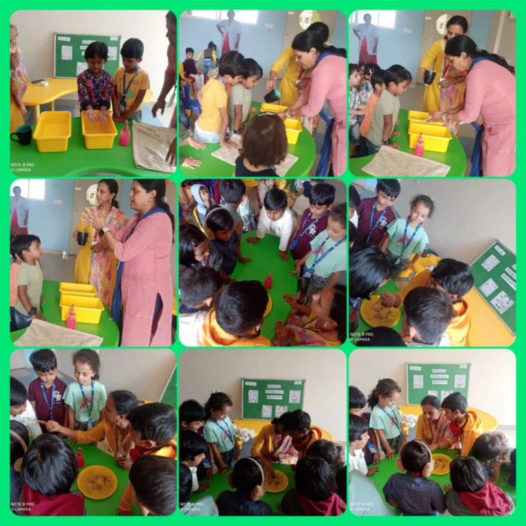 Montessori students celebrate Hand Washing Day at BRS Global School – Attibele, one of the schools in Attibele.
