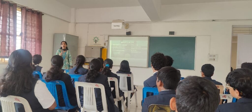 Grade 11 student Lavanya taking on the Student President role during the IIMUN Club launch at one of the best CBSE schools in Sarjapur Road Bangalore.