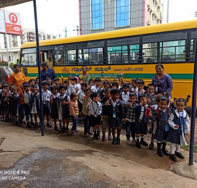 Montessori children from BRS Global School Attibele during the Big Market visit, highlighting the learning environment of the best CBSE schools in Anekal.