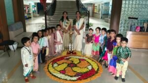 Montessori students celebrating Onam at a school in Sarjapur Road