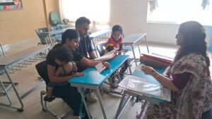 Parents attending the PA1 Parent-Teacher Meeting at the Attibele campus, preferred by families looking for CBSE schools in Electronic City.