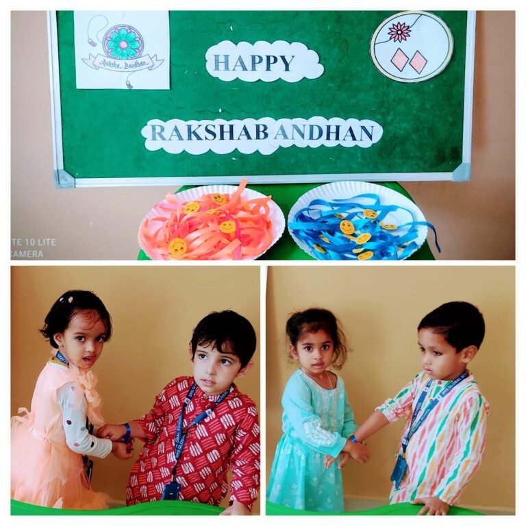 Montessori children celebrating Raksha Bandhan at BRS Global School Attibele, one of the best CBSE schools in Anekal