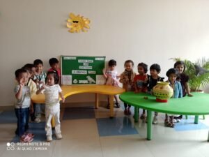 Montessori children enjoying Story Time at BRS Global School – Attibele, near Sarjapur Road.