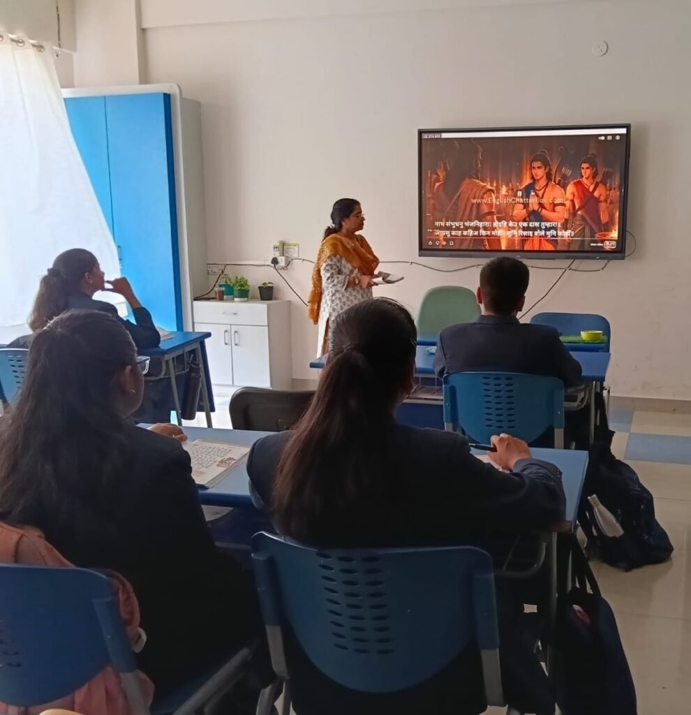 Students participating in technology-enabled learning at BRS Global School – Attibele Campus, one of the leading schools in Anekal.