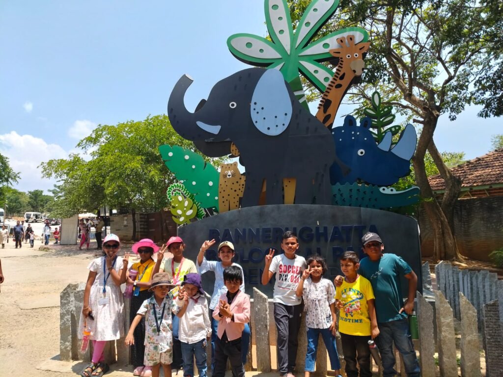 Students of BRS Global School Attibele, one of the schools in Attibele, visiting Bannerghatta Biological Park