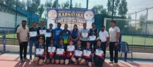BRS Global School Sarjapur Road students with gold medals after inter-school basketball tournament