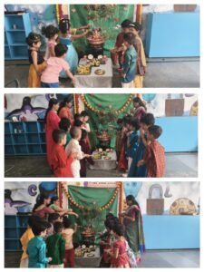 Children celebrating Ganesha Chaturthi at BRS Global School Sarjapur Road