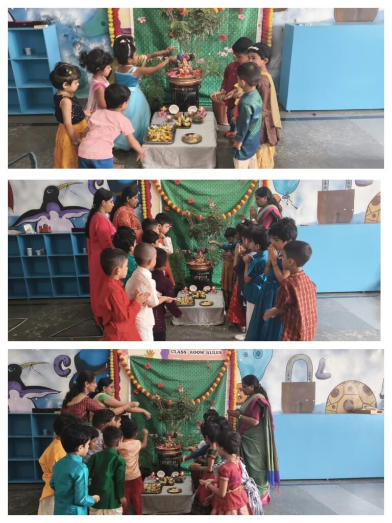 Children celebrating Ganesha Chaturthi at BRS Global School Sarjapur Road
