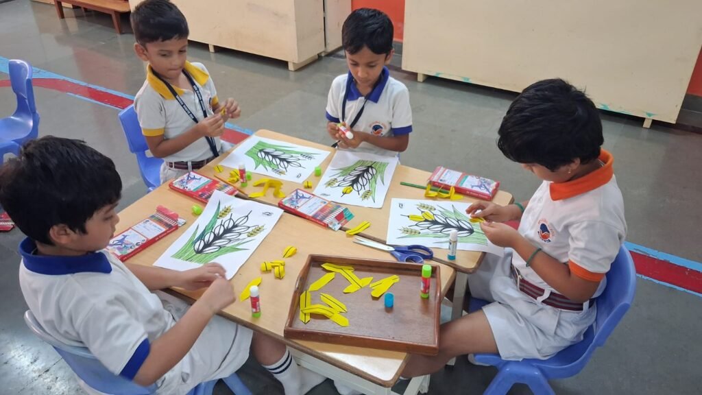 Children participating in Millet Day activity at BRS Global School Sarjapur Road