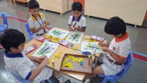 Children participating in Millet Day activity at BRS Global School Sarjapur Road