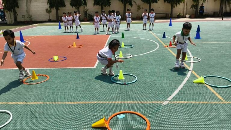Montessori students participating in a SportiFit PT session at BRS Global School Sarjapur Road