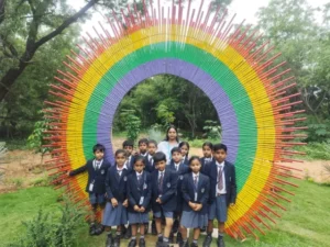 Students of BRS Global School visiting Panathur Tree Park in Bengaluru, an educational field trip at one of the best CBSE schools in Sarjapur Road.