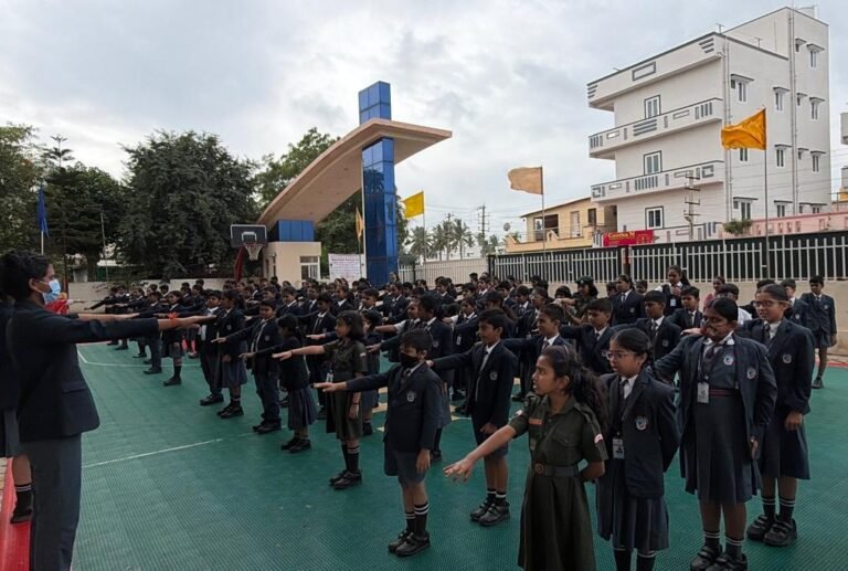Students returning to BRS Global School Attibele after the Dussehra vacation on 22 October 2026, highlighting the school community at one of the schools in Attibele.