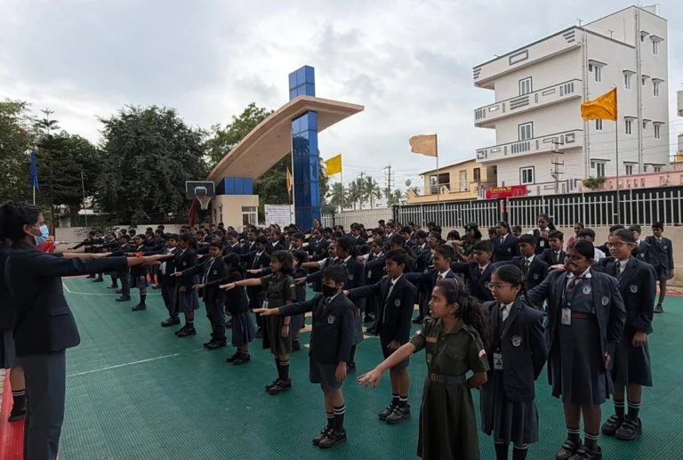Students returning to BRS Global School Attibele after the Dussehra vacation on 22 October 2026, highlighting the school community at one of the schools in Attibele.