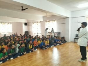 Students participating in an interactive science session at BRS Global School, Sarjapur Road.