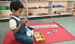 Montessori arithmetic materials helping children understand numbers and quantities at BRS Global School, one of the recognised schools in Sarjapur Road and CBSE schools in Sarjapur Road.