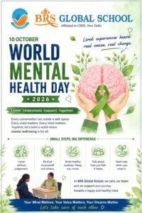 World Mental Health Day 2026 awareness message at BRS Global School, Sarjapur Road.